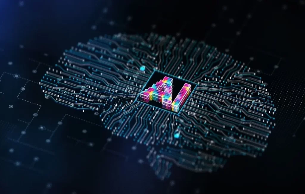 AI technology concept illustrating artificial intelligence used in professional translation, localization, and translation memory workflows.