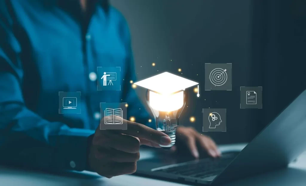 Professional patent translation services concept showing intellectual property documentation, innovation, education, and global knowledge management for international patent filings.
