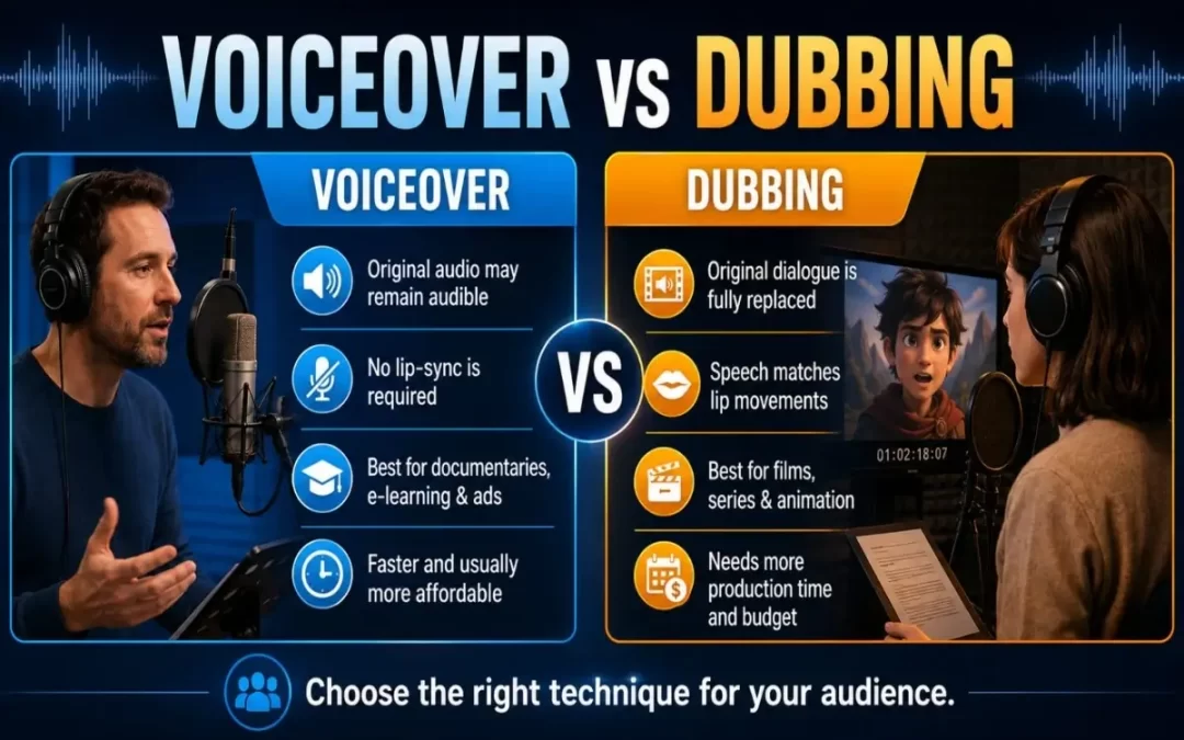 Voiceover vs Dubbing: What’s the Difference and Which Is Better for Global Video Localization?